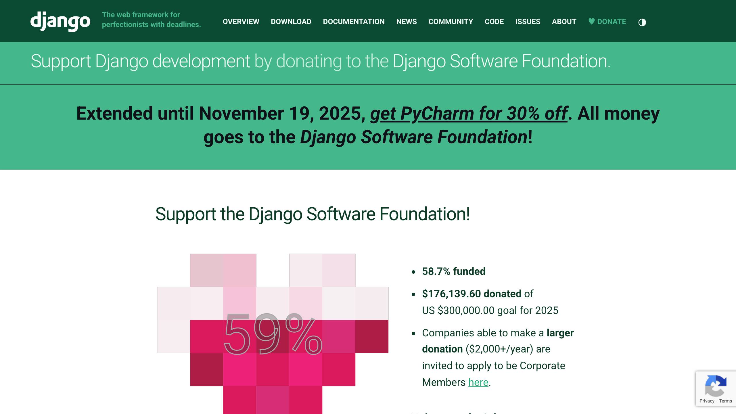 Django Software Foundation Funding Page 2024