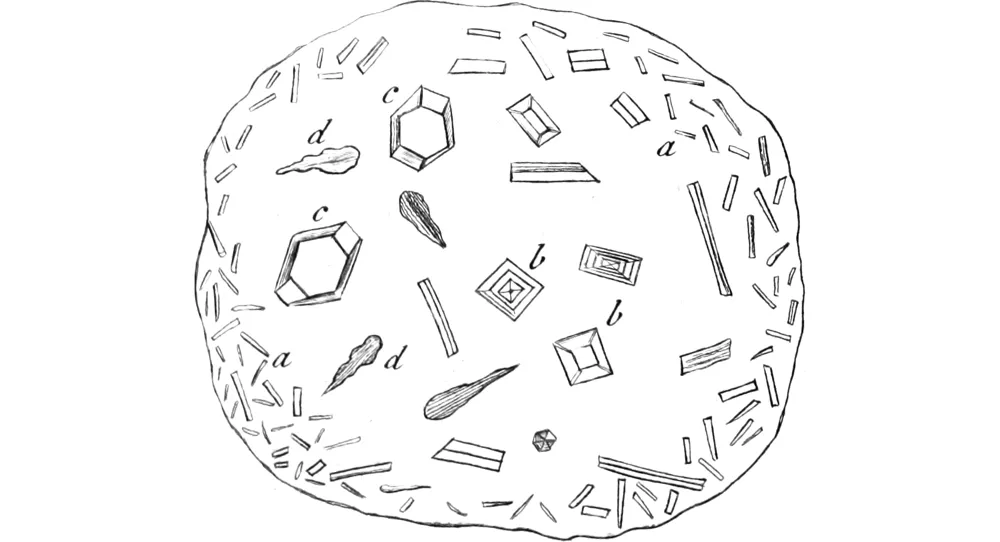 A mélange of crystals.